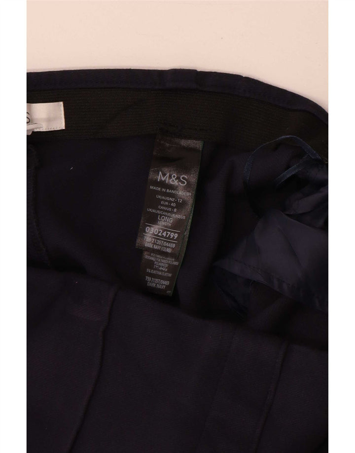 Marks & Spencer Womens Suit Trousers UK 12 Medium W30 L31 Navy Blue