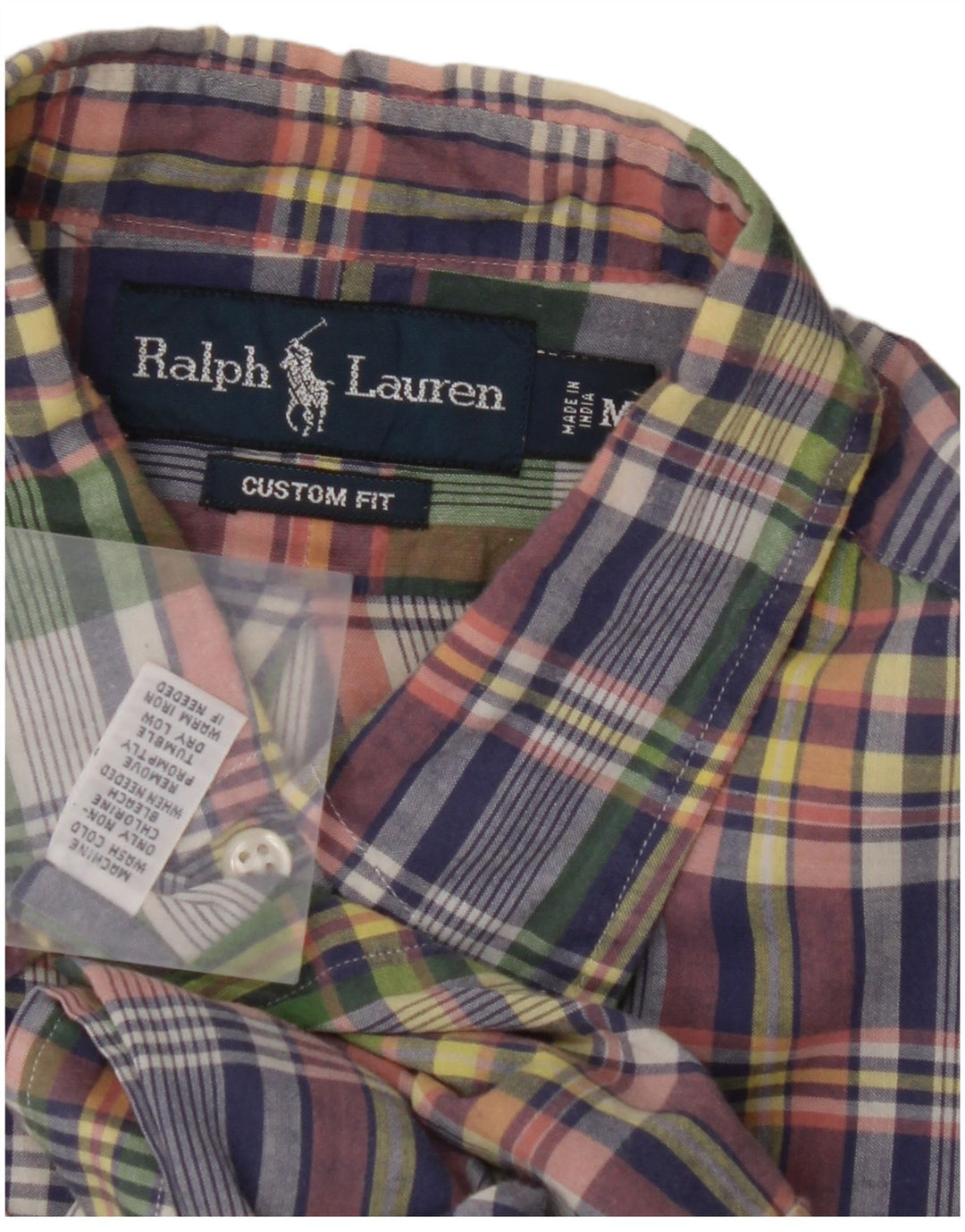 RALPH LAUREN Mens Custom Fit Shirt Medium Multicoloured Check