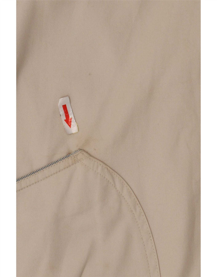 Marks & Spencer Womens Hooded Bomber Jacket UK 14 Large Beige Cotton