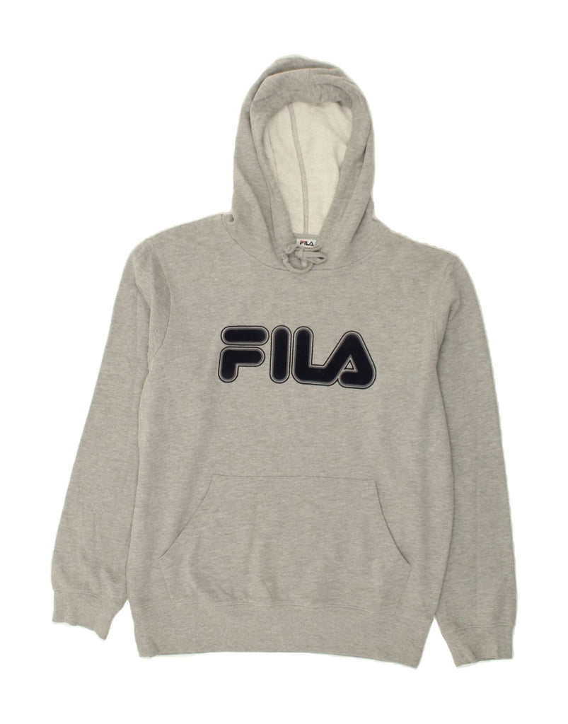 FILA Mens Graphic Hoodie Jumper Large Grey Cotton | Vintage Fila | Thrift | Second-Hand Fila | Used Clothing | Messina Hembry 