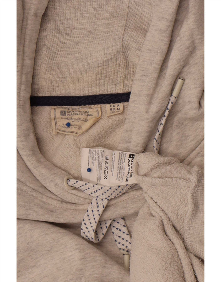 Mountain Warehouse Womens Hoodie Jumper UK 14 Medium Grey Cotton
