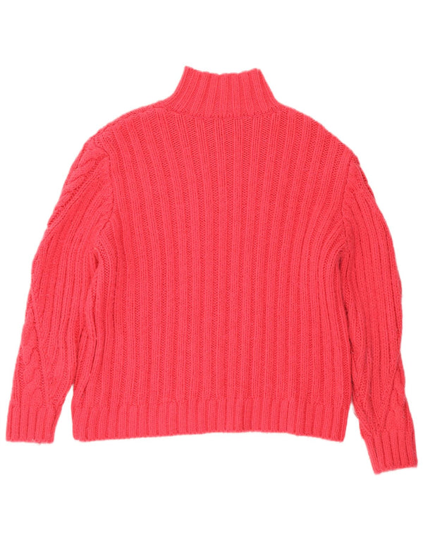 Marks & Spencer Womens Turtle Neck Jumper Sweater UK 12 Medium Pink