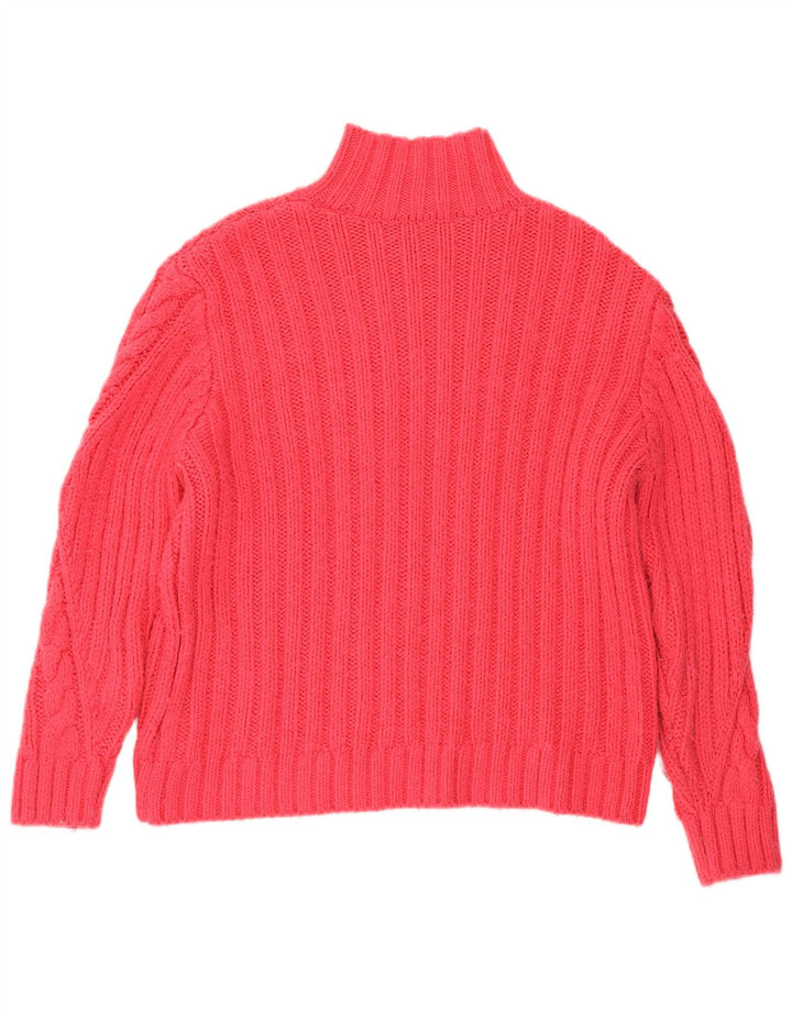 Marks & Spencer Womens Turtle Neck Jumper Sweater UK 12 Medium Pink