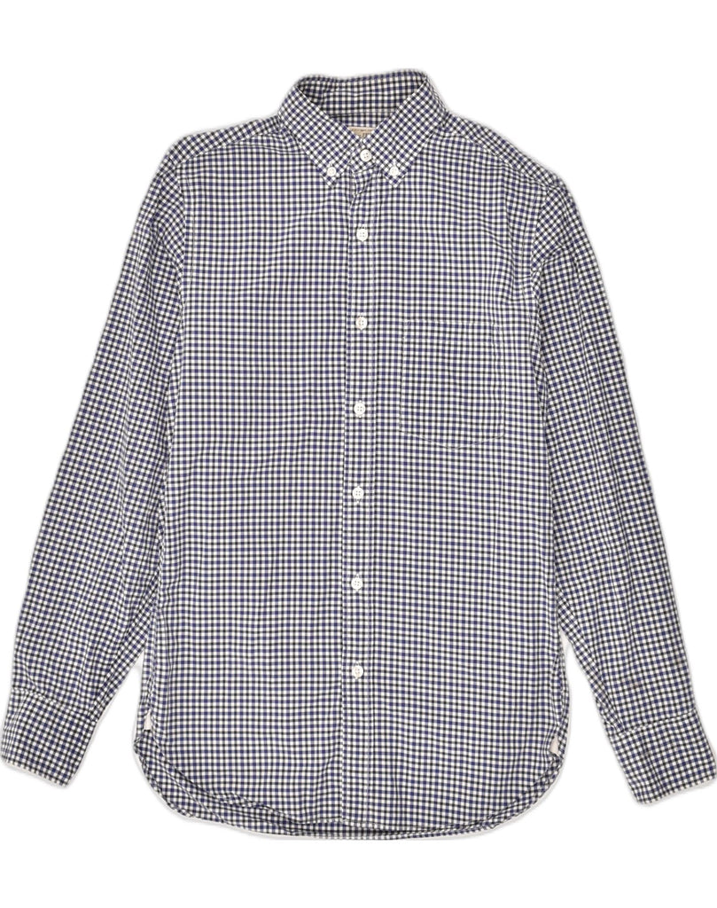 J. CREW Mens Shirt Size 131/2 XS Blue Check Cotton | Vintage J. Crew | Thrift | Second-Hand J. Crew | Used Clothing | Messina Hembry 