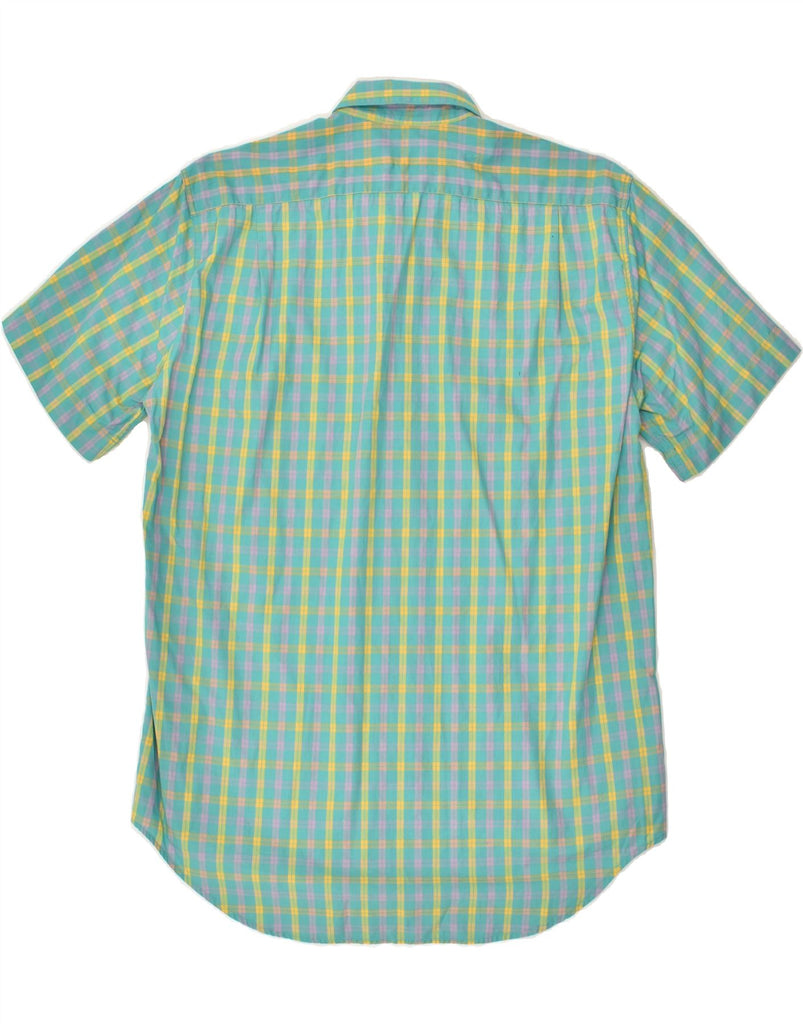 CERRUTI 1881 Mens Short Sleeve Shirt Size 38 15 Medium Green Check Cotton | Vintage Cerruti 1881 | Thrift | Second-Hand Cerruti 1881 | Used Clothing | Messina Hembry 