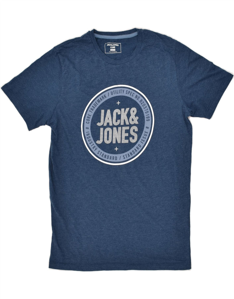 JACK & JONES Mens Slim Fit Graphic T-Shirt Top Large Blue Cotton | Vintage Jack & Jones | Thrift | Second-Hand Jack & Jones | Used Clothing | Messina Hembry 