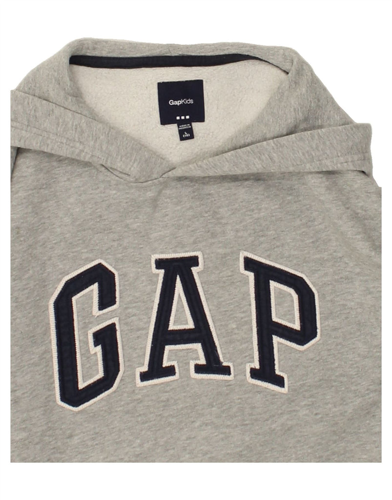 GAP Boys Oversized Graphic Hoodie Jumper 9-10 Years Large Grey | Vintage Gap | Thrift | Second-Hand Gap | Used Clothing | Messina Hembry 