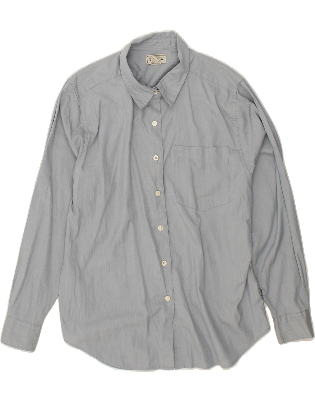 L.L.BEAN Womens Shirt UK 16 Large Grey Cotton Vintage L.L.Bean and Second-Hand L.L.Bean from Messina Hembry 