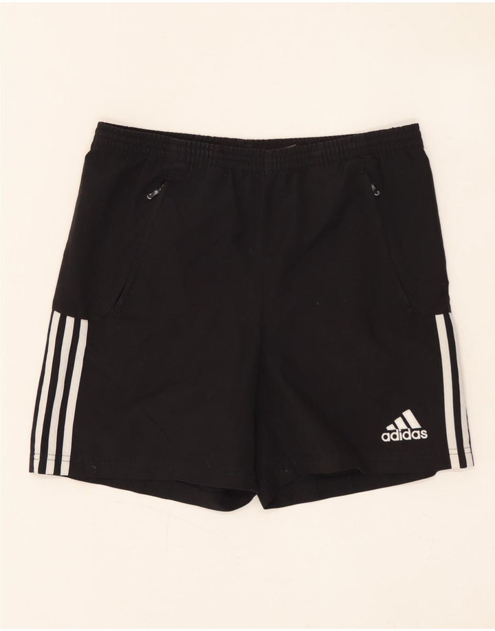 ADIDAS Boys Sport Shorts 13-14 Years  Black Polyester