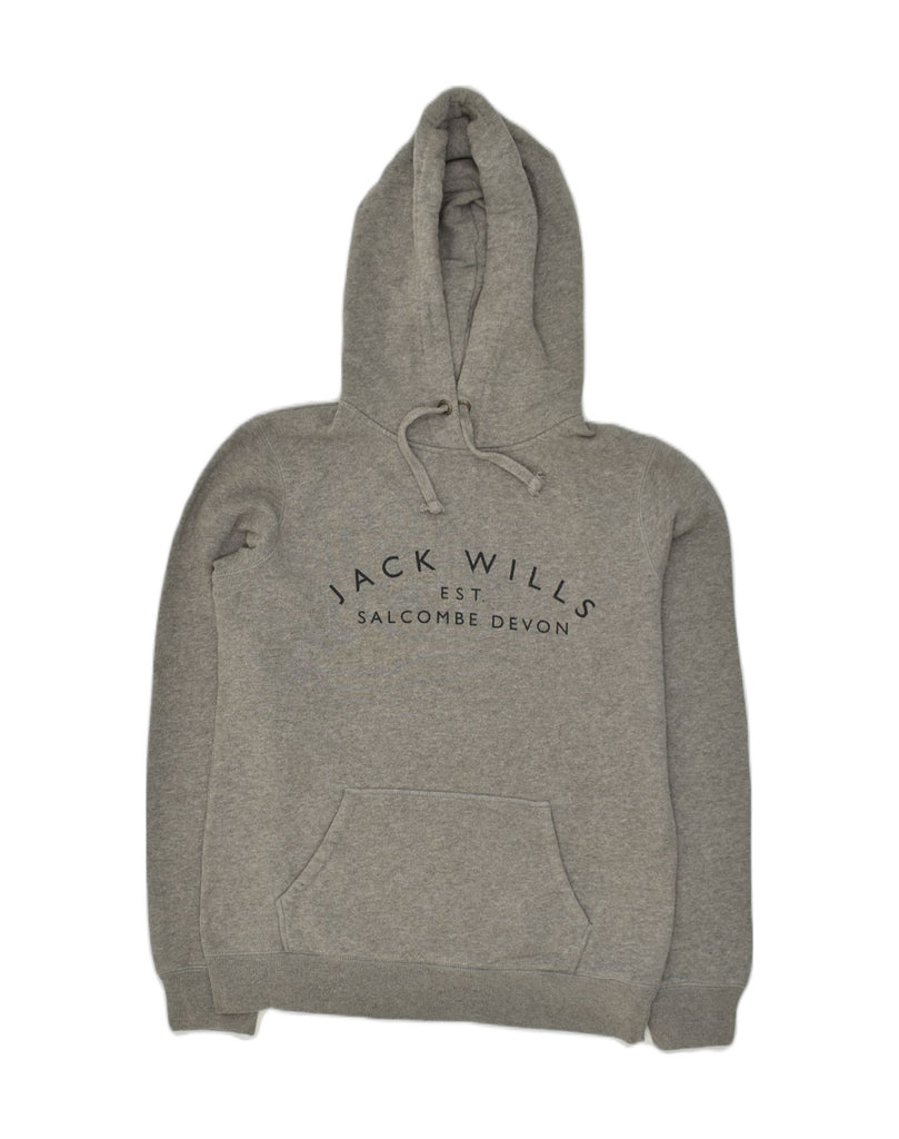 JACK WILLS Womens Hoodie Jumper UK 8 Small Grey Cotton | Vintage Jack Wills | Thrift | Second-Hand Jack Wills | Used Clothing | Messina Hembry 