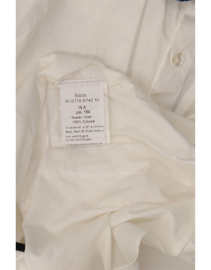 Byblos Boys Shirt 15-16 Years White Cotton