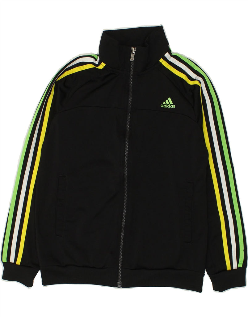 ADIDAS Boys Climalite Tracksuit Top Jacket 9-10 Years Black Polyester | Vintage Adidas | Thrift | Second-Hand Adidas | Used Clothing | Messina Hembry 