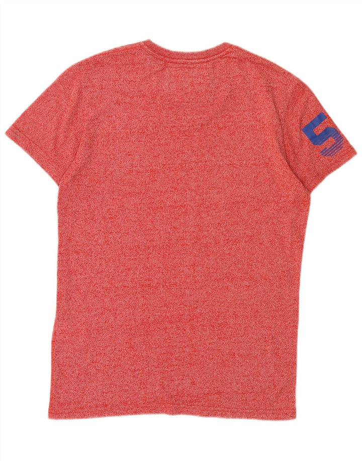 Superdry Mens Graphic T-Shirt Top Small Red Flecked Cotton