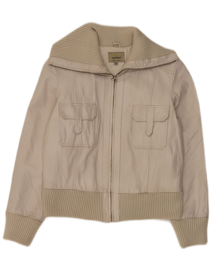 Conbipel Womens Leather Jacket IT 48 XL White Leather