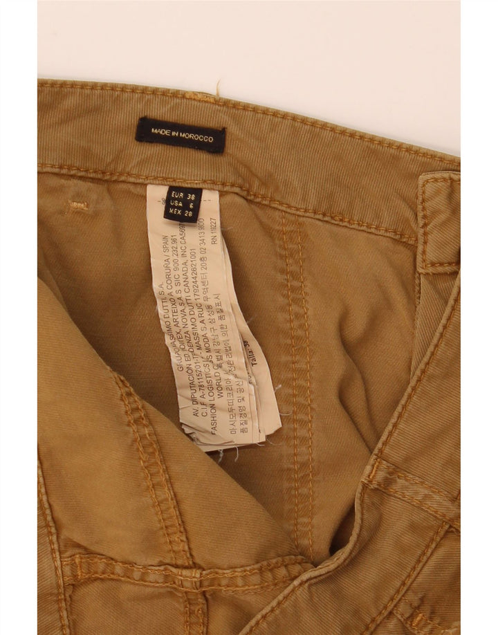 Massimo Dutti Womens Slim Cargo Trousers EU 38 Small W28 L31 Brown Lyocell