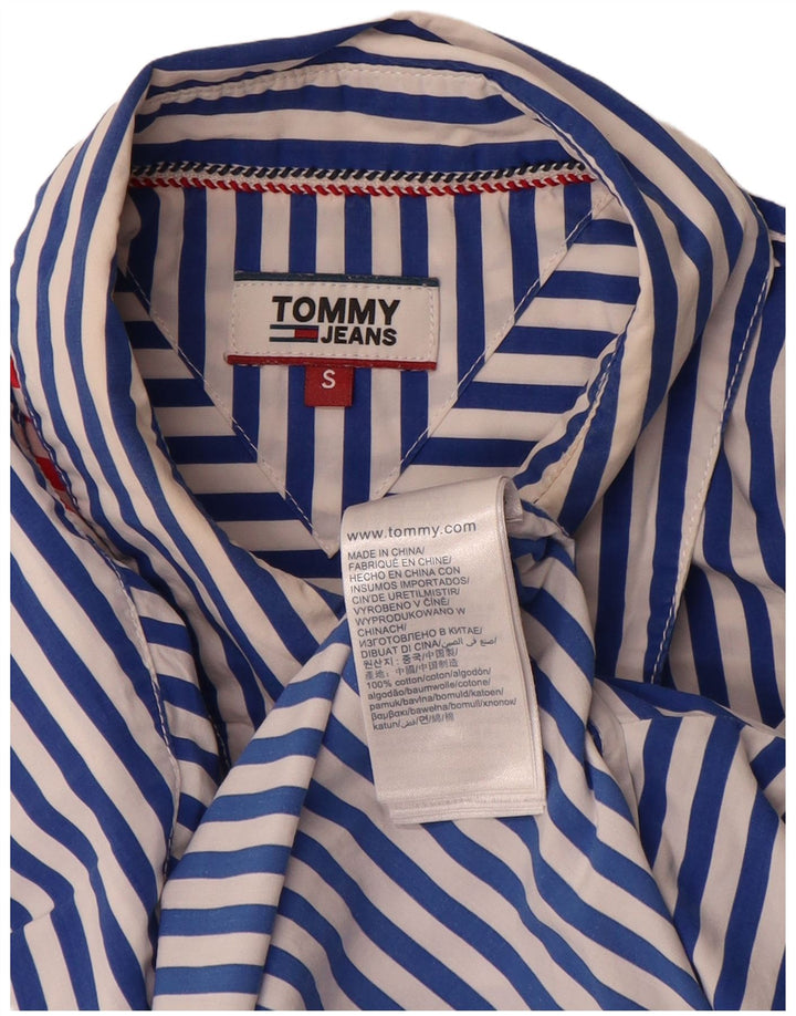 Tommy Hilfiger Mens Shirt Small Blue Pinstripe Cotton