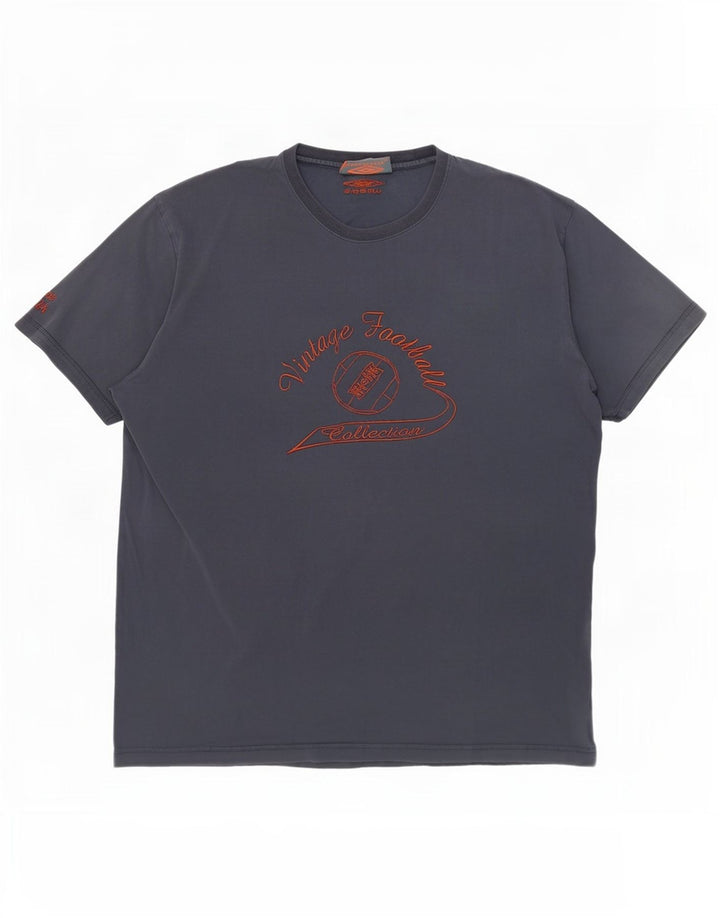 Umbro Mens Graphic T-Shirt Top XL Navy Blue Cotton