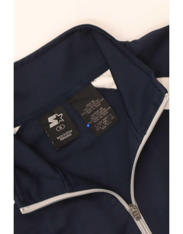Starter Mens Tracksuit Top Jacket Medium Navy Blue Colourblock Polyester
