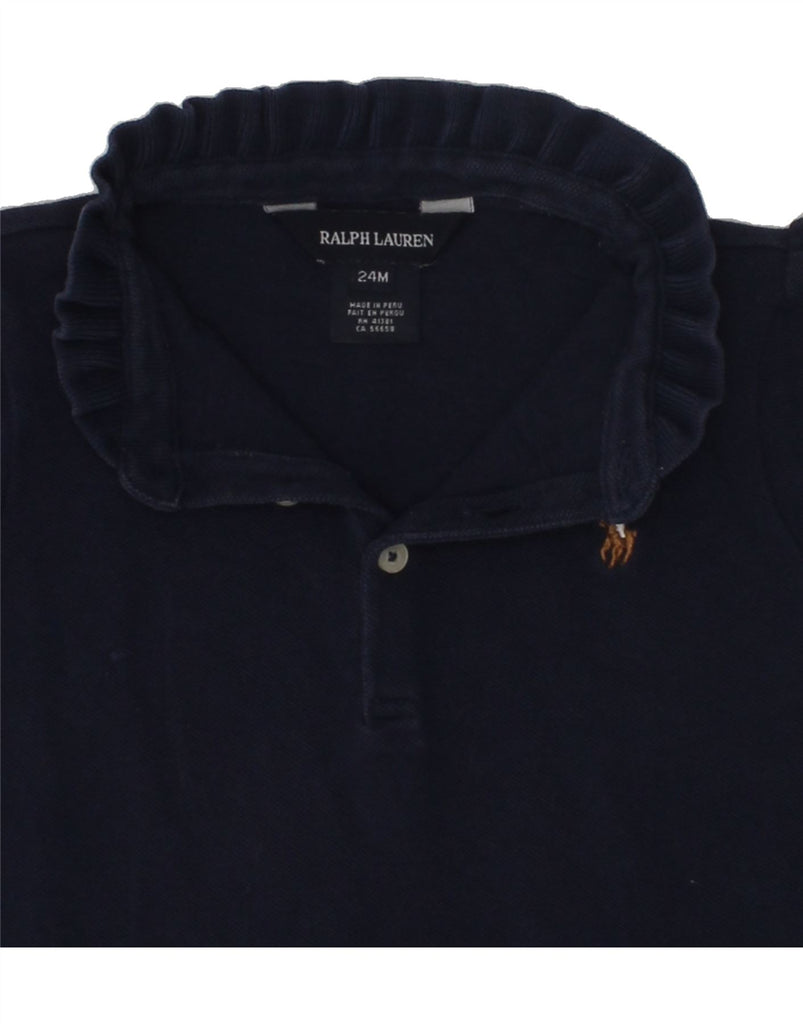 RALPH LAUREN Baby Girls Polo Shirt 18-24 Months Navy Blue Cotton | Vintage Ralph Lauren | Thrift | Second-Hand Ralph Lauren | Used Clothing | Messina Hembry 