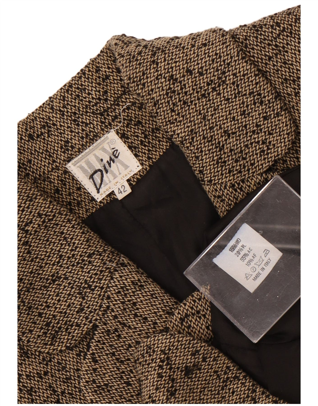 Max Dine Womens 4 Button Blazer Jacket IT 42 Medium Brown Flecked Acrylic