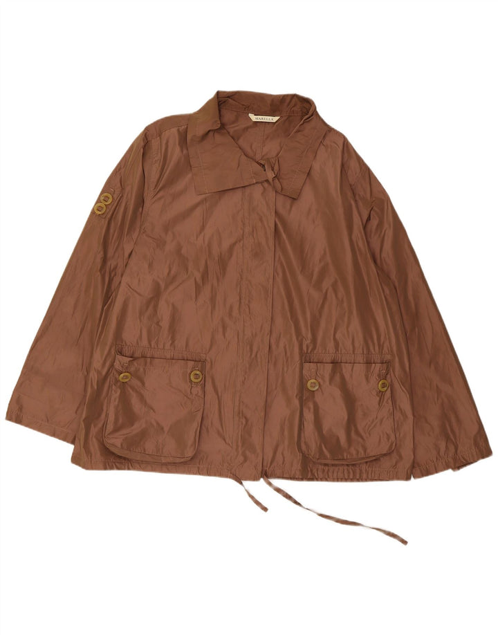 MARELLA Womens Rain Jacket UK 18 XL Brown Polyester