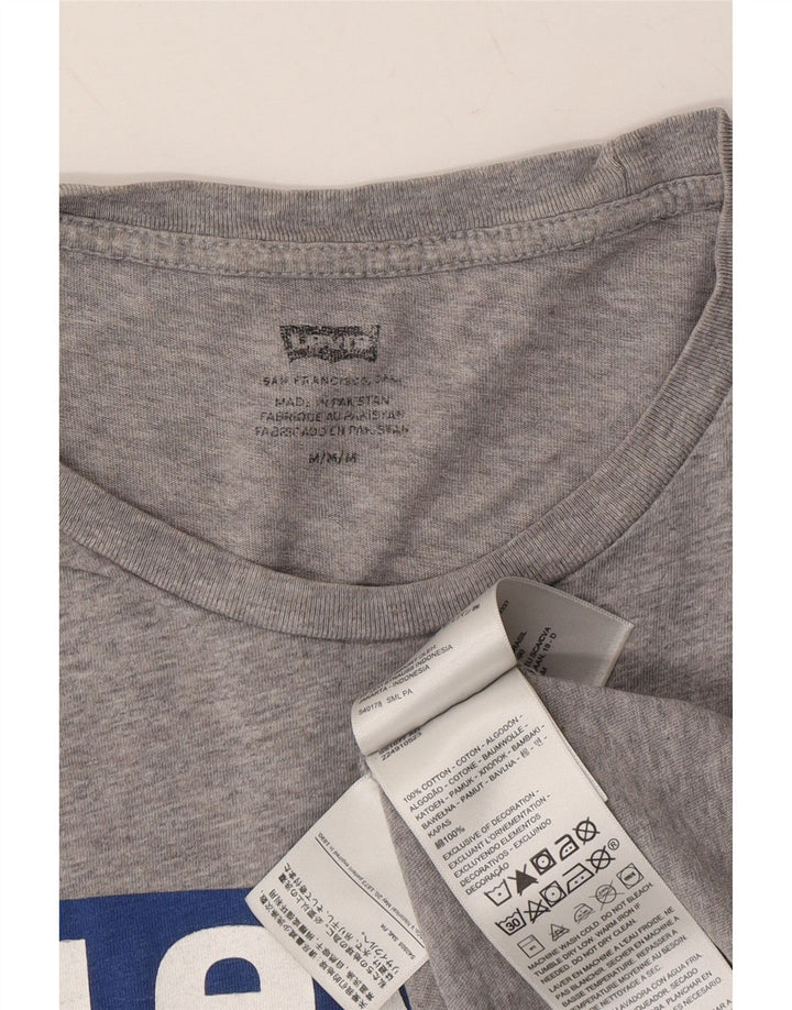 LEVI'S Mens Graphic T-Shirt Top Medium Grey Cotton Vintage Levi's and Second-Hand Levi's from Messina Hembry 