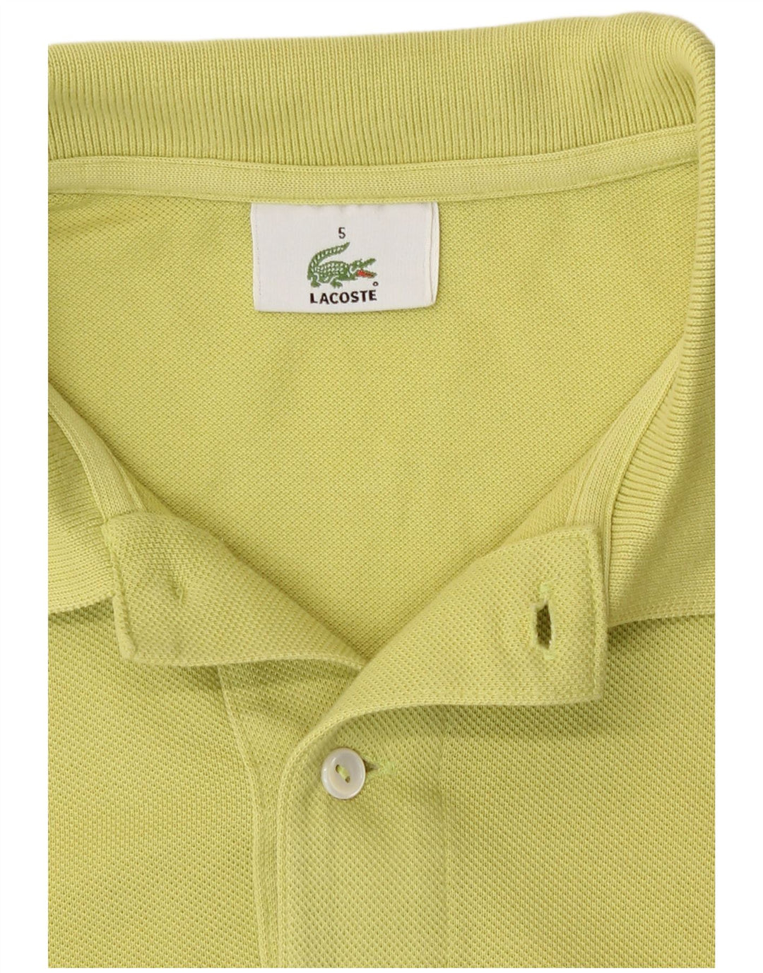 Lacoste Mens Polo Shirt Size 5 Large Yellow Cotton