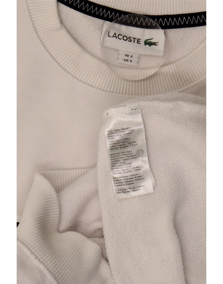 Lacoste Mens Graphic Sweatshirt Jumper Size 3 Small White Cotton