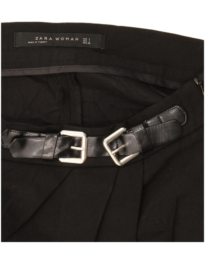 Zara Womens Asymmetric Wrap Skirt Small W27 Black