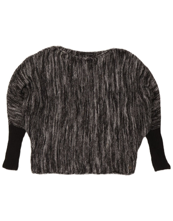 CALVIN KLEIN JEANS Womens Boat Neck Jumper Sweater UK 6 XS Grey Flecked