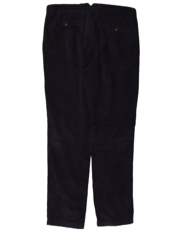BENETTON Mens Pegged Corduroy Trousers IT 48 Medium W32 L30 Navy Blue