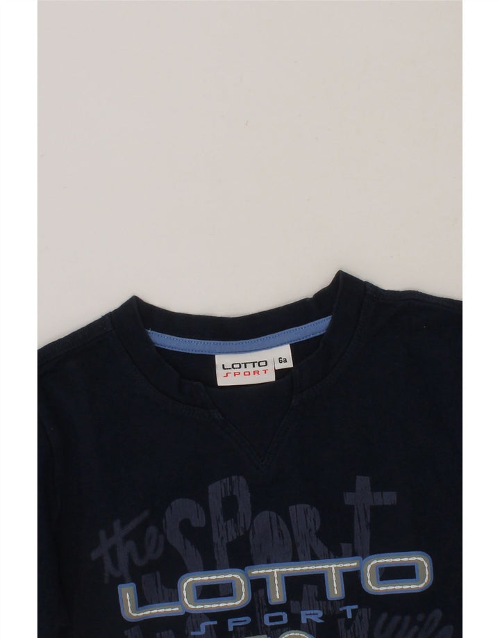 LOTTO Boys Graphic Top Long Sleeve 5-6 Years Navy Blue Cotton Vintage Lotto and Second-Hand Lotto from Messina Hembry 