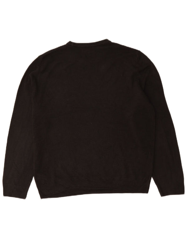 Marks & Spencer Mens Crew Neck Jumper Sweater XL Black Acrylic