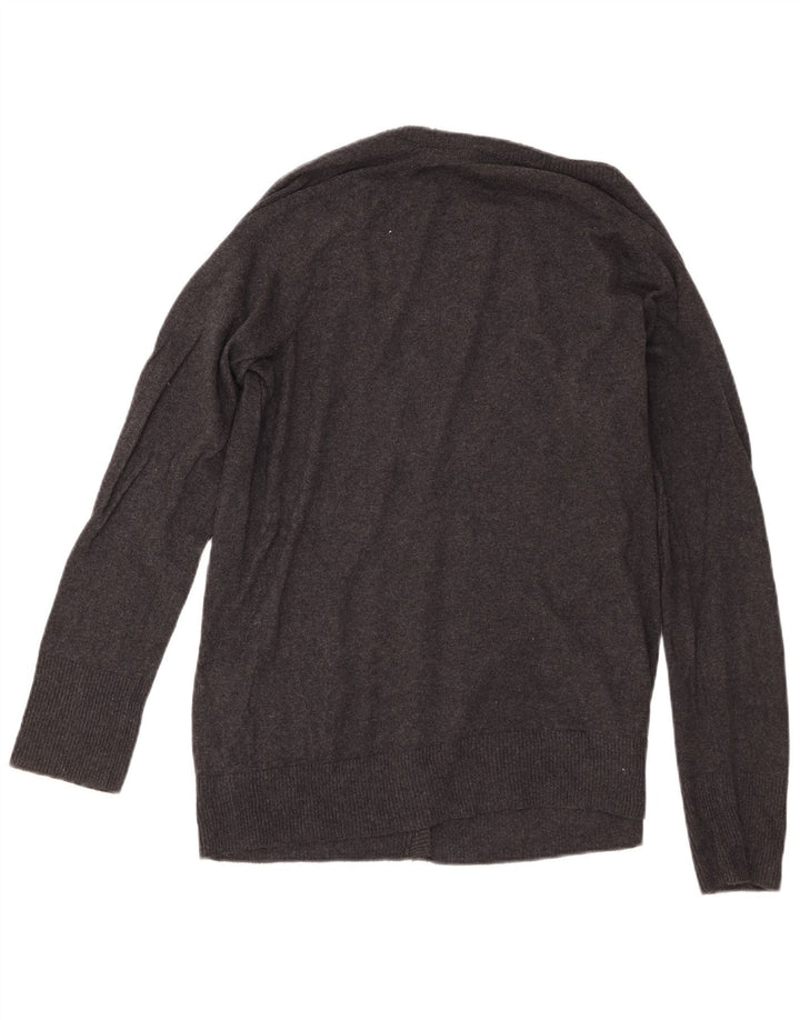 Eddie Bauer Womens Cardigan Sweater UK 16 Large Grey Cotton