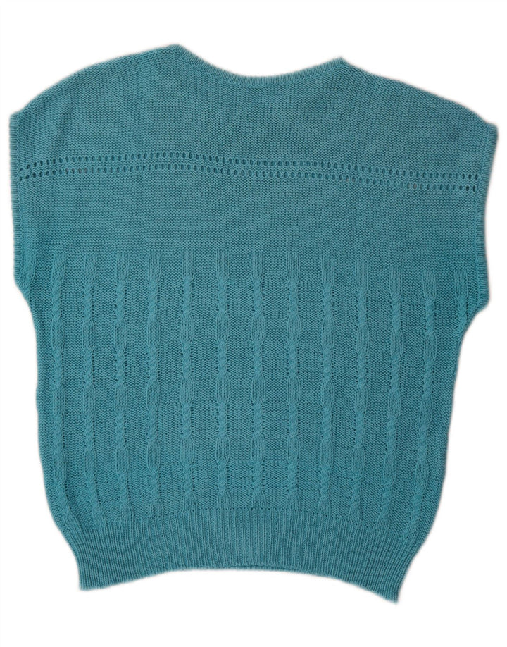 Vintage Womens Vest Tank Top IT 48 XL Blue