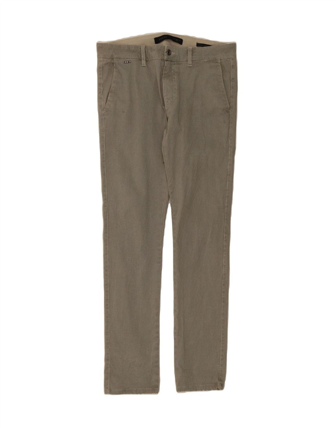 GUESS Mens Daniel Slim Chino Trousers W32 L33 Beige Cotton Vintage Guess and Second-Hand Guess from Messina Hembry 