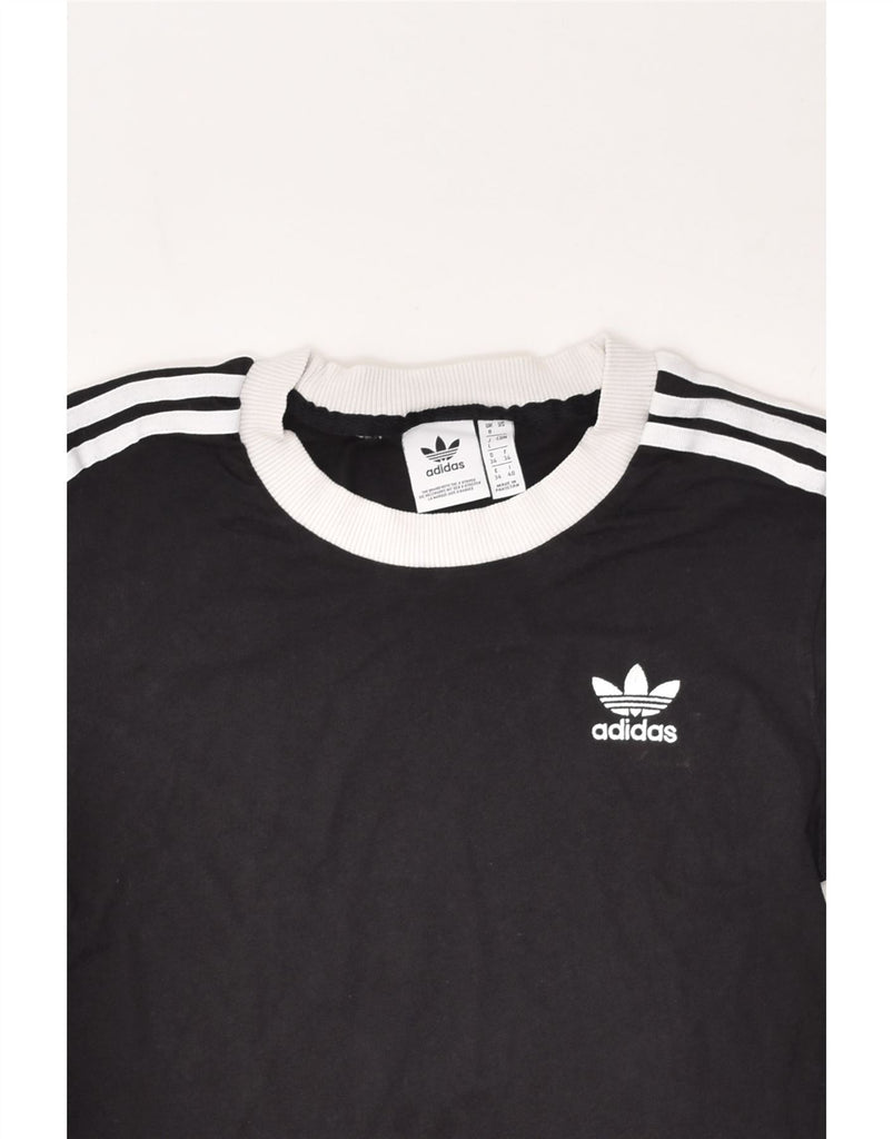 ADIDAS Womens T-Shirt Top UK 8 Small Black Cotton | Vintage Adidas | Thrift | Second-Hand Adidas | Used Clothing | Messina Hembry 