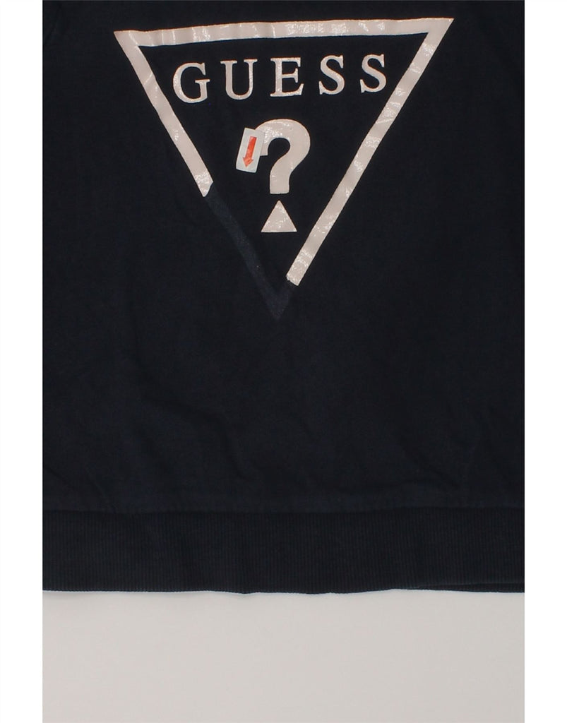 GUESS Girls Graphic Sweatshirt Jumper 3-4 Years Navy Blue | Vintage Guess | Thrift | Second-Hand Guess | Used Clothing | Messina Hembry 