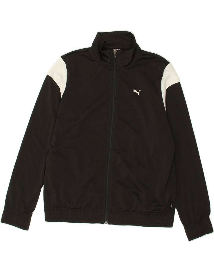 PUMA Womens Graphic Tracksuit Top Jacket UK 16 Large Black Colourblock Vintage Puma and Second-Hand Puma from Messina Hembry 