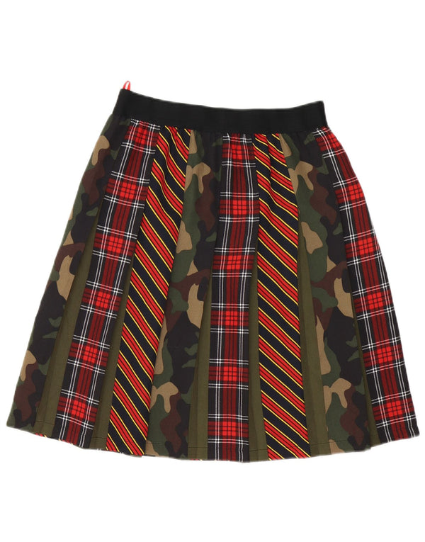Benetton Womens A-Line Skirt Small W26 Multicoloured Camouflage Polyester
