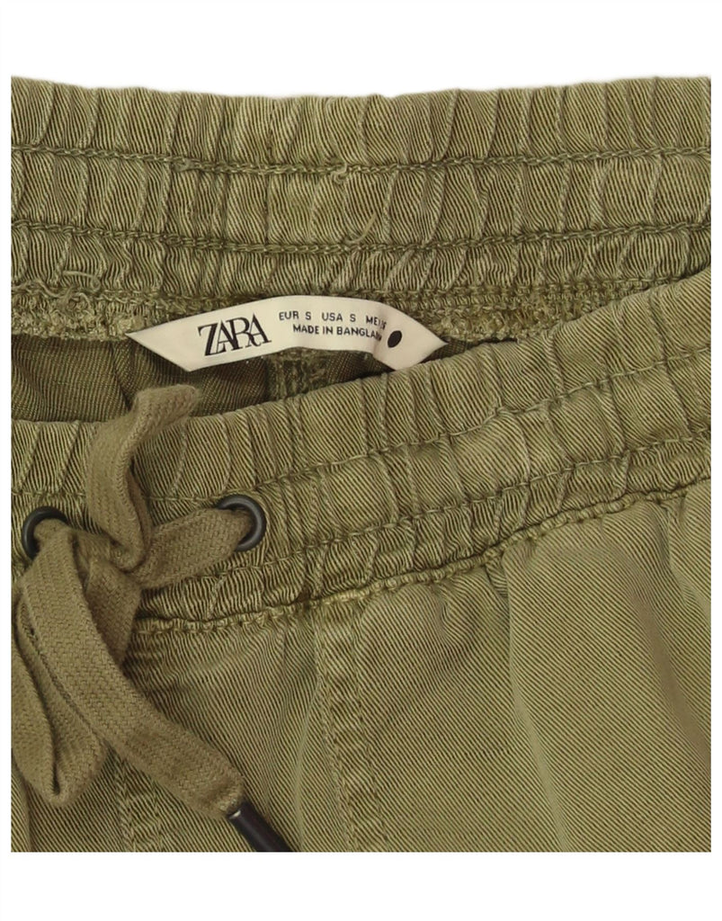 ZARA Womens Joggers Chino Trousers Small W28 L26 Khaki Vintage Zara and Second-Hand Zara from Messina Hembry 