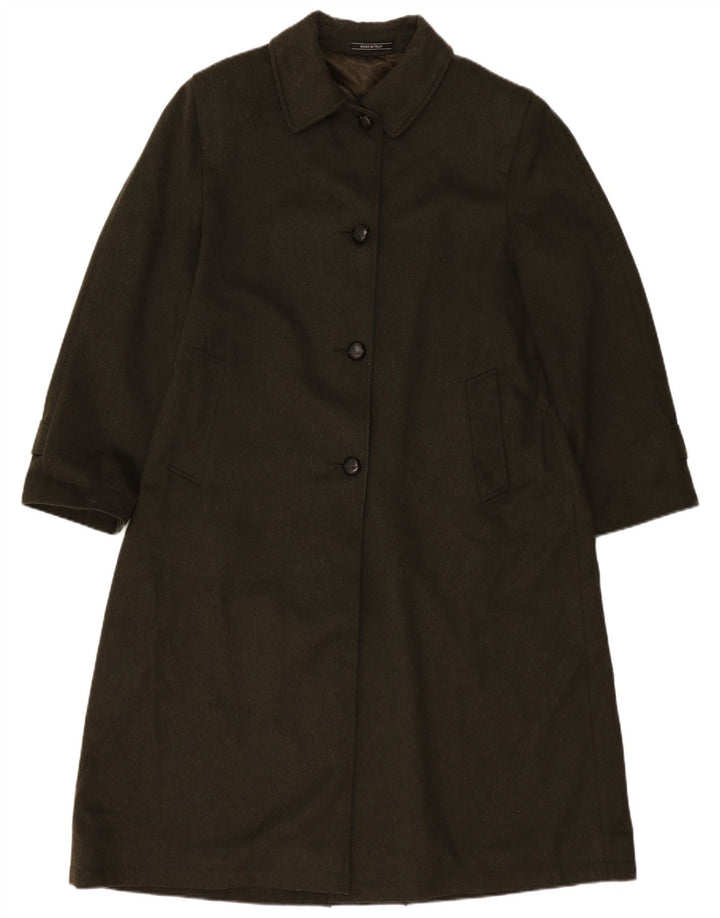 Bella Blu Womens Overcoat IT 46 Large Khaki Wool