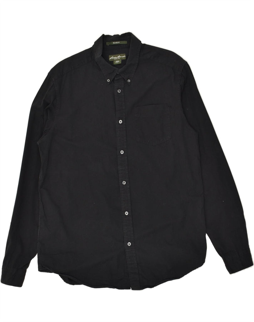 EDDIE BAUER Mens Relaxed Fit Shirt Large Black Cotton Vintage Eddie Bauer and Second-Hand Eddie Bauer from Messina Hembry 