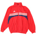 Adidas Mens Tracksuit Top Jacket UK 40/42 Medium Red Colourblock Polyester
