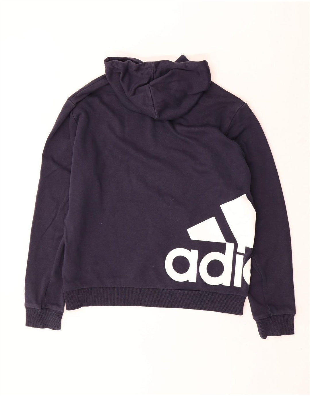 Adidas Mens Graphic Hoodie Jumper Small Navy Blue Cotton