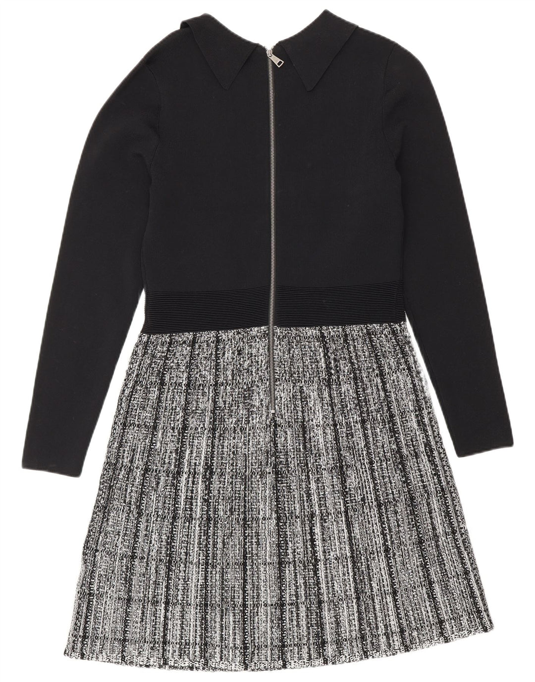Ted Baker Womens Long Sleeve Basic Dress Size 2 Small Black Check Viscose