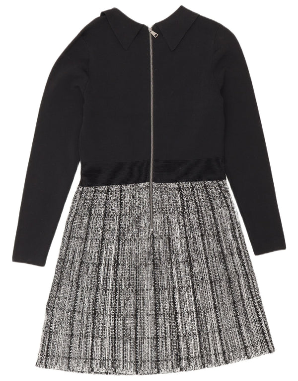 Ted Baker Womens Long Sleeve Basic Dress Size 2 Small Black Check Viscose