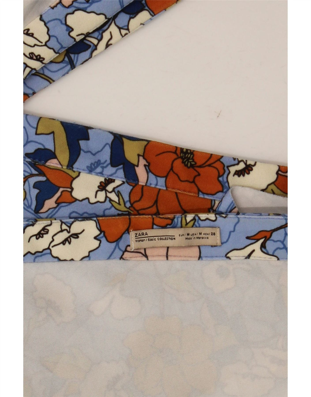 Zara Womens Batwing A-Line Dress UK 12 Medium Blue Floral