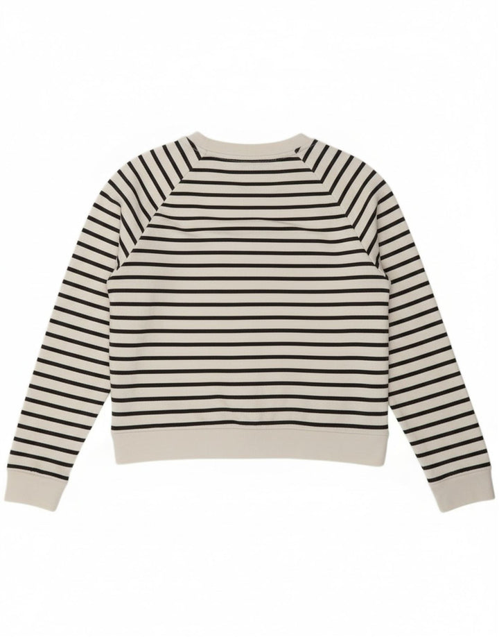 Levi's Womens Graphic Sweatshirt Jumper UK 14 Medium White Striped Nautical