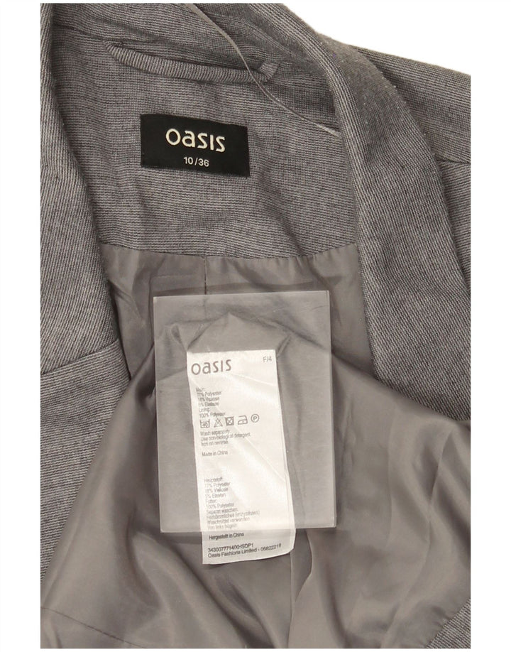 Oasis Womens Open Blazer Jacket UK 10 Small  Grey Polyester